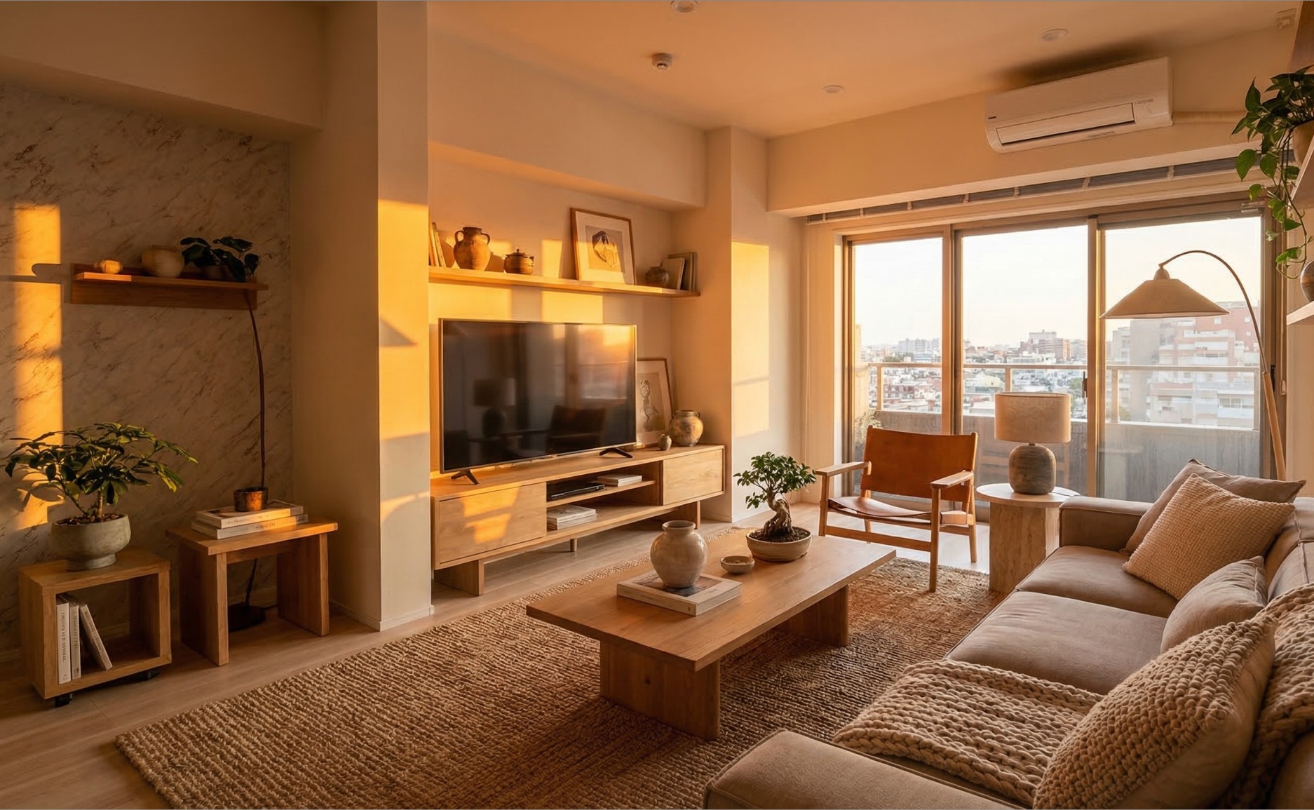 After: AIバーチャルステージングで家具を配置した物件写真